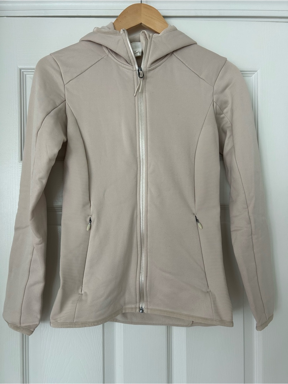 H&M Light Beige Hooded Zip-Up Jacket